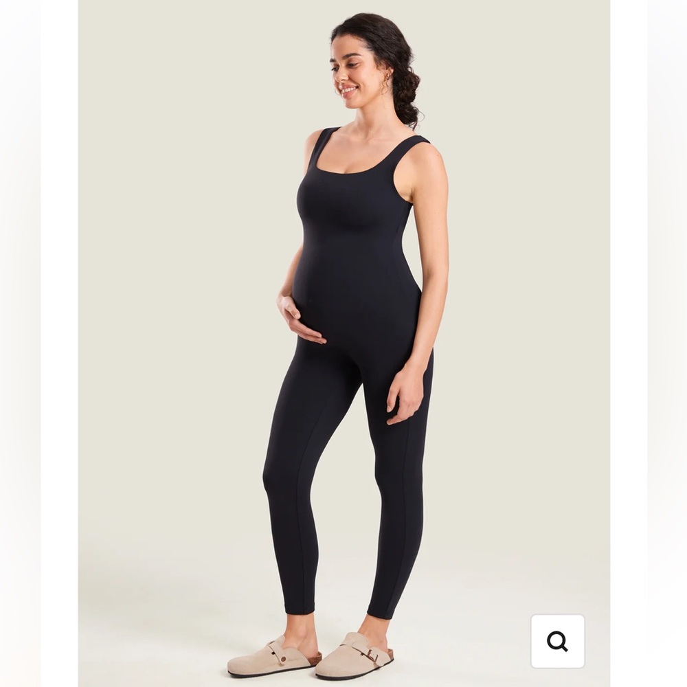 Black Maternity Full-Length Jumpsuit Bodysuit